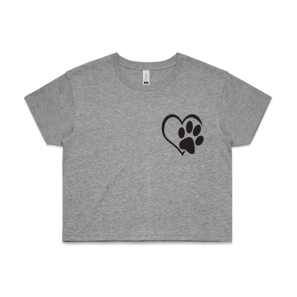 Customize Paw Heart Womens Crop Top Thumbnail