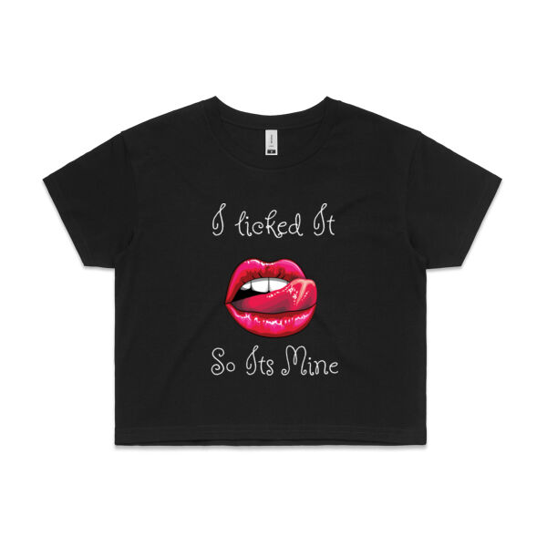 I licked it Women's Crop Top Thumbnail