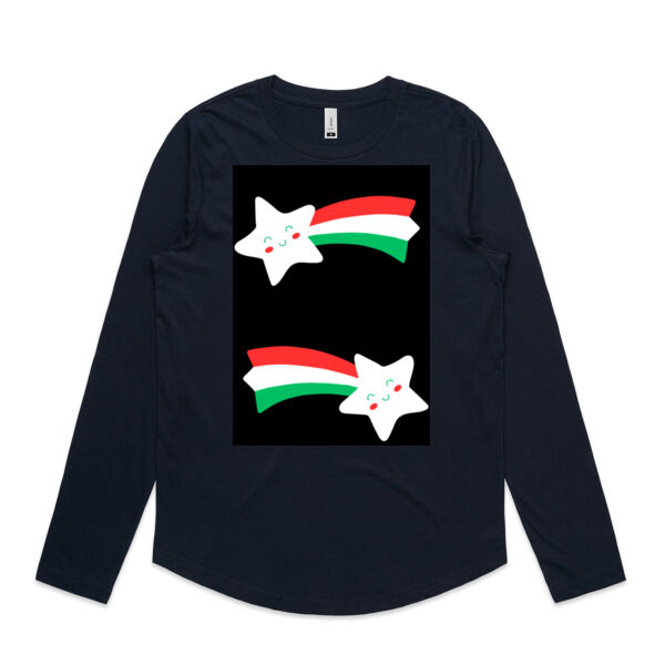 Italy Stars Womens Long Sleeve Crew Thumbnail